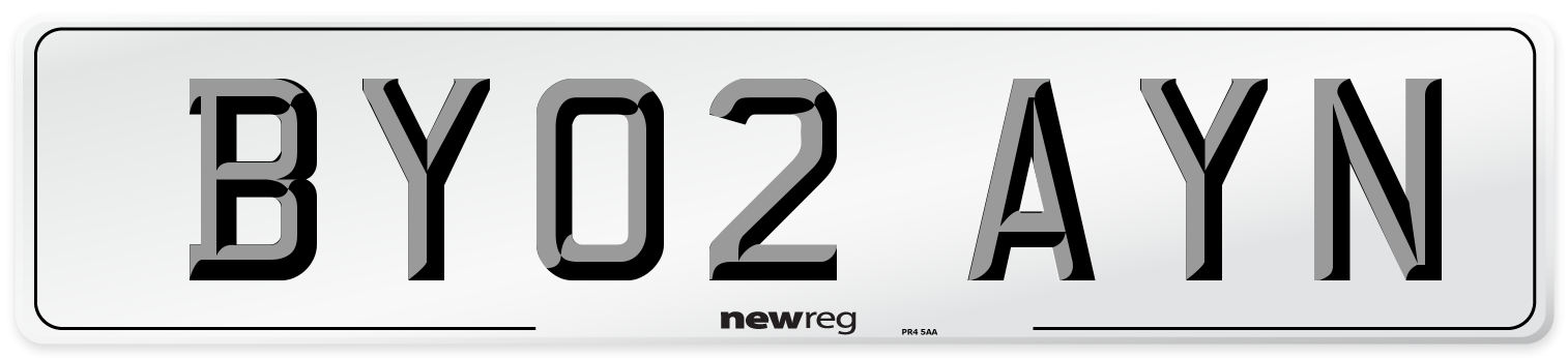BY02 AYN Number Plate from New Reg